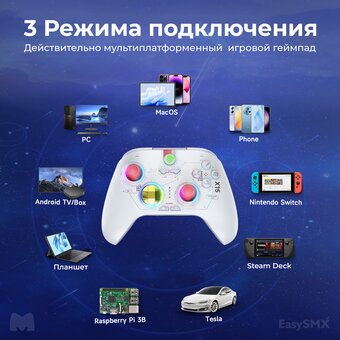  Геймпад беспроводной EasySMX X15 (VG-C448) с RGB подсветкой, звезда 