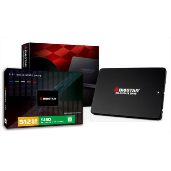  SSD Biostar S160 (S160-512G) 512GB (2.5", SATA 3.0, 3D TLC, 550/485MB/s) 