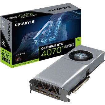  Видеокарта Gigabyte RTX4070Ti Super AI TOP 16GB (GV-N407TSAI TOP-16GD) GDDR6X 256bit 3xDP HDMI Blower RTL 