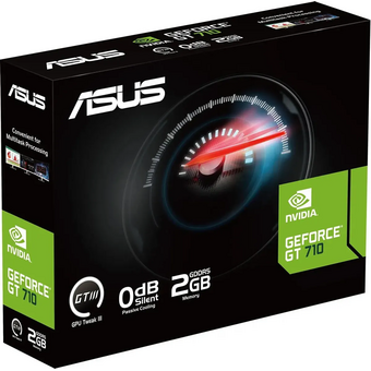  Видеокарта Asus Nvidia GeForce GT 710 2Gb (GT710-SL-2GD5-BRK-Evo) PCI-E 64bit GDDR5 954/5012 DVIx1 HDMIx1 CRTx1 HDCP Ret low profile 