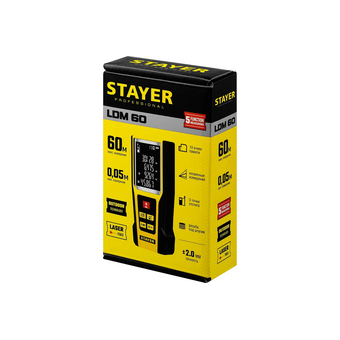  Лазерный дальномер Stayer LDM-60 (34957-z01) луч красный 