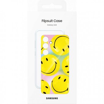  Чехол Samsung Original EF-MS921CYEGRU Flipsuit Case S24(S921) Yellow (Smiley Print) 