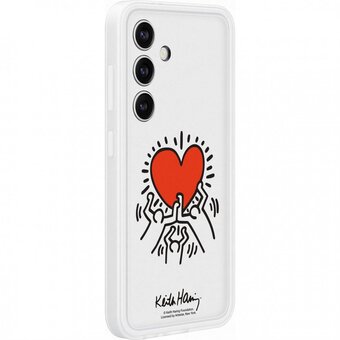  Чехол Samsung Original EF-MS921CWEGRU Flipsuit Case S24(S921) White (Keith Haring Print) 