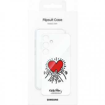  Чехол Samsung Original EF-MS926CWEGRU Flipsuit Case S24+(S926) White (Keith Haring Print) 