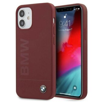  Чехол BMW для iPhone 12 mini (5.4) Signature Liquid silicone Laser logo HardRed BMHCP12SSLBLRE 