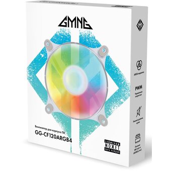  Вентилятор GMNG GG-CF120ARGB4-PWMWH ARGB 120x120x25mm белый 4-pin 20-28dB 129gr Ret 