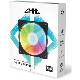  Вентилятор GMNG GG-CF120ARGB1-PWMBK ARGB 120x120x25mm черный 4-pin 20-28dB 130gr Ret 