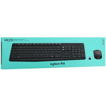  Комплект клавиатура+мышь Logitech MK235 (920-007949) беспроводной серый 