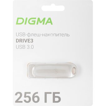  USB-флешка Digma 256Gb Drive3 DGFUM256A30SR USB3.0 серебристый 