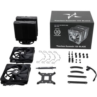  Кулер Thermalright Peerless Assassin 120 (PA120-Black) Soc-AM5/AM4/1151/1200/1700 черный 4-pin 25.6dB Al+Cu 750gr Ret 