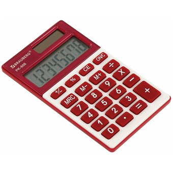  Калькулятор BRAUBERG PK-608-WR (250521) бордовый 