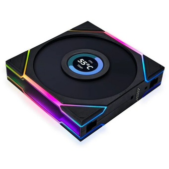 Комплект вентиляторов (3шт.) Lian Li UNI FAN TL LCD 120 Reverse Black /12RTLLCD3B/G99.12RTLLCD3B.R0/(120x125x28мм (1.6” LCD, PWM, ARGB, 200-1900) 