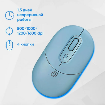  Комплект клавиатура и мышь Oklick S265W USB голубой 