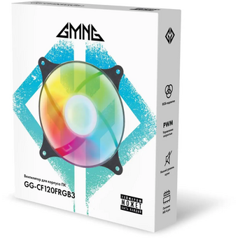  Вентилятор GMNG GG-CF120FRGB3-PWMBK RGB 120x120x25mm черный 4-pin 20-28dB 108gr Ret 