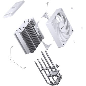  Кулер JONSBO CR-1000 Evo Color White LGA1700/1200/115X/AM5/AM4 (TDP 220W, PWM, 120mm Dynamic Multi-Color LED Fan, 4 тепловые трубки, белый) 