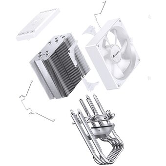  Кулер JONSBO CR-1400 Evo ARGB White LGA1700/1200/115X/AM5/AM4 (TDP 180W, PWM, 92mm ARGB Fan, 4 тепловые трубки, 4-pin, белый) Retail 