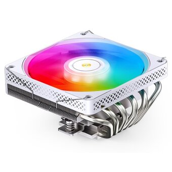 Кулер JONSBO HP-600 White LGA1700/1200/115X/AM5/AM4 низкопрофильный 66мм (TDP 210W, PWM, 120mm ARGB Fan, 6 тепловые трубок, белый, 4-pin) Re 