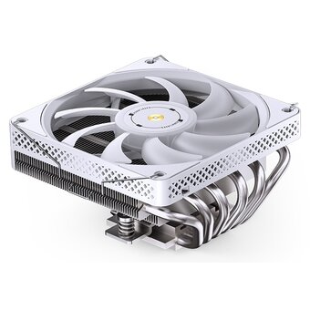  Кулер JONSBO HP-600 White LGA1700/1200/115X/AM5/AM4 низкопрофильный 66мм (TDP 210W, PWM, 120mm ARGB Fan, 6 тепловые трубок, белый, 4-pin) Re 
