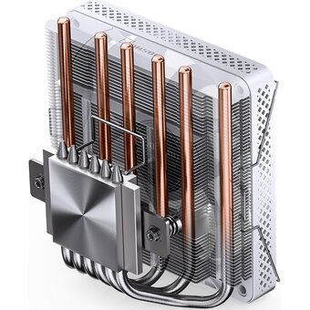  Кулер JONSBO HP-600 White LGA1700/1200/115X/AM5/AM4 низкопрофильный 66мм (TDP 210W, PWM, 120mm ARGB Fan, 6 тепловые трубок, белый, 4-pin) Re 