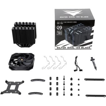  Кулер Thermalright Silver Soul 135 Black (Silver-Soul-135-BL) Soc-AM5/AM4/1151/1200/2066/2011/1700 4-pin 29.6dB Al+Cu 580gr Ret 