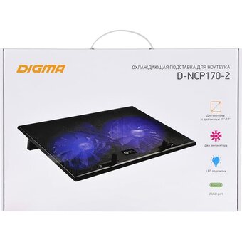  Подставка для ноутбука Digma D-NCP170-2 черный 