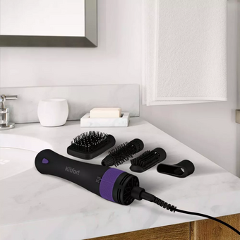  Фен-щетка KitFort КТ-3236-1 фиолетовый и черный 
