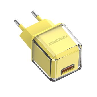  СЗУ TOPOMAX TTC-F20A micro QC 3.0, Fast Charger, USB-A, 18W + cabel micro yellow 