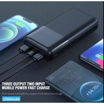  Аккумулятор внешний резервный TOPOMAX TPB-N11 20000mAh черный 