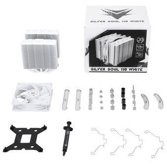  Кулер Thermalright Silver Soul 110 White (Silver-Soul-110-WH) Soc-AM5/AM4/1151/1200/2066/2011/1700 белый 4-pin 23dB Al+Cu 400gr Ret 