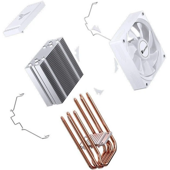  Кулер JONSBO CR-1300 Evo White LGA1700/1200/115X/AM5/AM4 (TDP 160W, PWM, 90mm Dynamic Multi-Color LED Fan, 4 тепловые трубки, белый, 4-pin) 