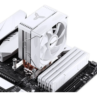  Кулер JONSBO CR-1300 Evo White LGA1700/1200/115X/AM5/AM4 (TDP 160W, PWM, 90mm Dynamic Multi-Color LED Fan, 4 тепловые трубки, белый, 4-pin) 