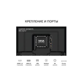  Телевизор HARPER 40F685TS 