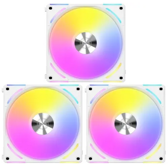  Комплект вентиляторов (3шт.) Lian Li Uni Fan AL120 V2 White /UF-AL120V2-3W/ G99.12ALV23W.R0/ 120x120x28мм (PWM, ARGB, 250-2000 об/мин, 28.7dBa) 