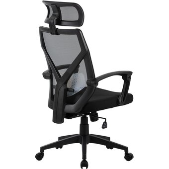  Кресло Cactus CS-MC414-BK черный сетка/ткань с подголов. крестов. пластик 