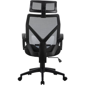  Кресло Cactus CS-MC414-BK черный сетка/ткань с подголов. крестов. пластик 