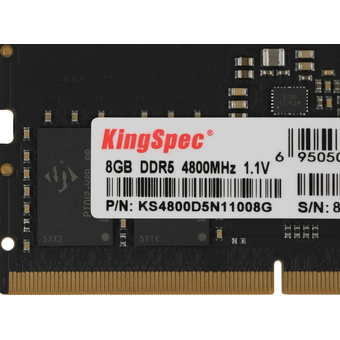  ОЗУ Kingspec KS4800D5N11008G DDR5 8GB 4800MHz RTL PC5-38400 CL40 DIMM 288-pin 1.1В single rank Ret 