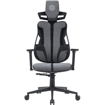 Кресло Cactus CS-CHR-DUO-GYBK серый/черный с подголов. крестов. сталь 