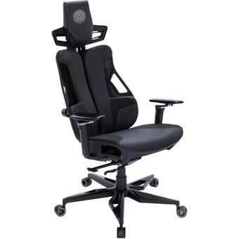  Кресло Cactus CS-CHR-DUO-BBK черный кожзам с подголов. крестов. алюминий 