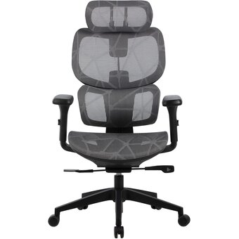  Кресло Cactus CS-MC555-GY черный/серый сетка с подголов. крестов. пластик пластик черный 