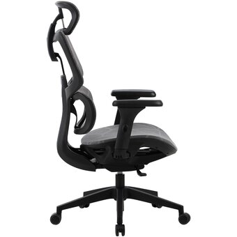  Кресло Cactus CS-MC555-GY черный/серый сетка с подголов. крестов. пластик пластик черный 