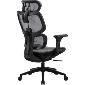  Кресло Cactus CS-MC555-GY черный/серый сетка с подголов. крестов. пластик пластик черный 
