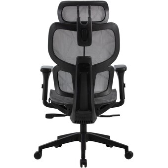  Кресло Cactus CS-MC555-GY черный/серый сетка с подголов. крестов. пластик пластик черный 