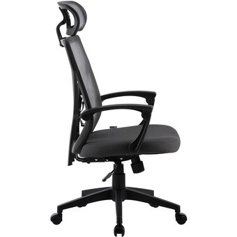  Кресло Cactus CS-MC414-GY черный/серый сетка/ткань с подголов. крестов. пластик 