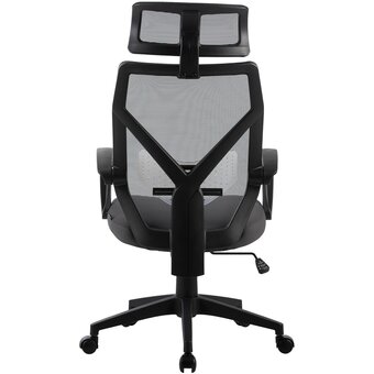  Кресло Cactus CS-MC414-GY черный/серый сетка/ткань с подголов. крестов. пластик 