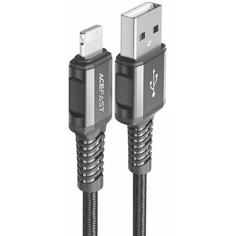  Кабель ACEFAST C1-02 USB-A to Lightning aluminum alloy charging data cable Black 