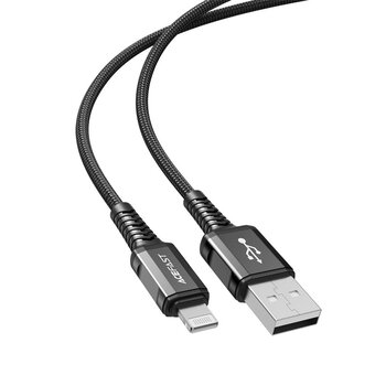 Кабель ACEFAST C1-02 USB-A to Lightning aluminum alloy charging data cable Black 