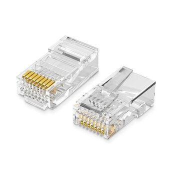  Коннектор UGREEN NW110 50246 RJ45 Network Connector for UTP Cat 5, Cat 5e 100pcs 
