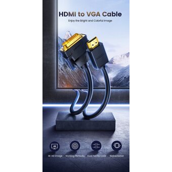  Кабель UGREEN HD106 30116 HDMI Male To DVI24+1 Round Cable 1m Black 