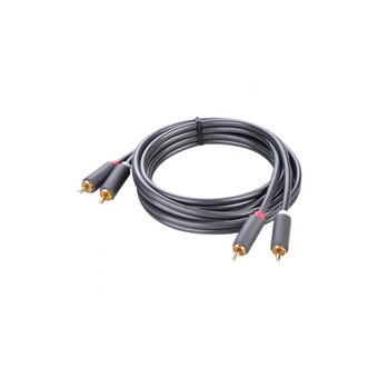  Кабель UGREEN AV104 10518 2RCA Male to 2RCA Male Cable 2m Black 