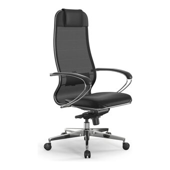 Кресло МЕТТА Comfort S Infinity Easy Clean (z509325745) на колесиках, сетка/эко.кожа, черный/черный 